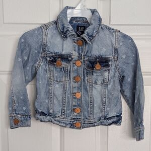 GAP Kids (Size 3T) Blue Jean/Denim Stars Jacket